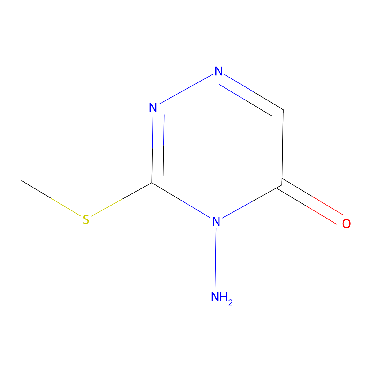 4-Amino-3-(methylsulfanyl)-1,2,4-triazin-5(4H)-one molecular structure, CAS 62036-62-8