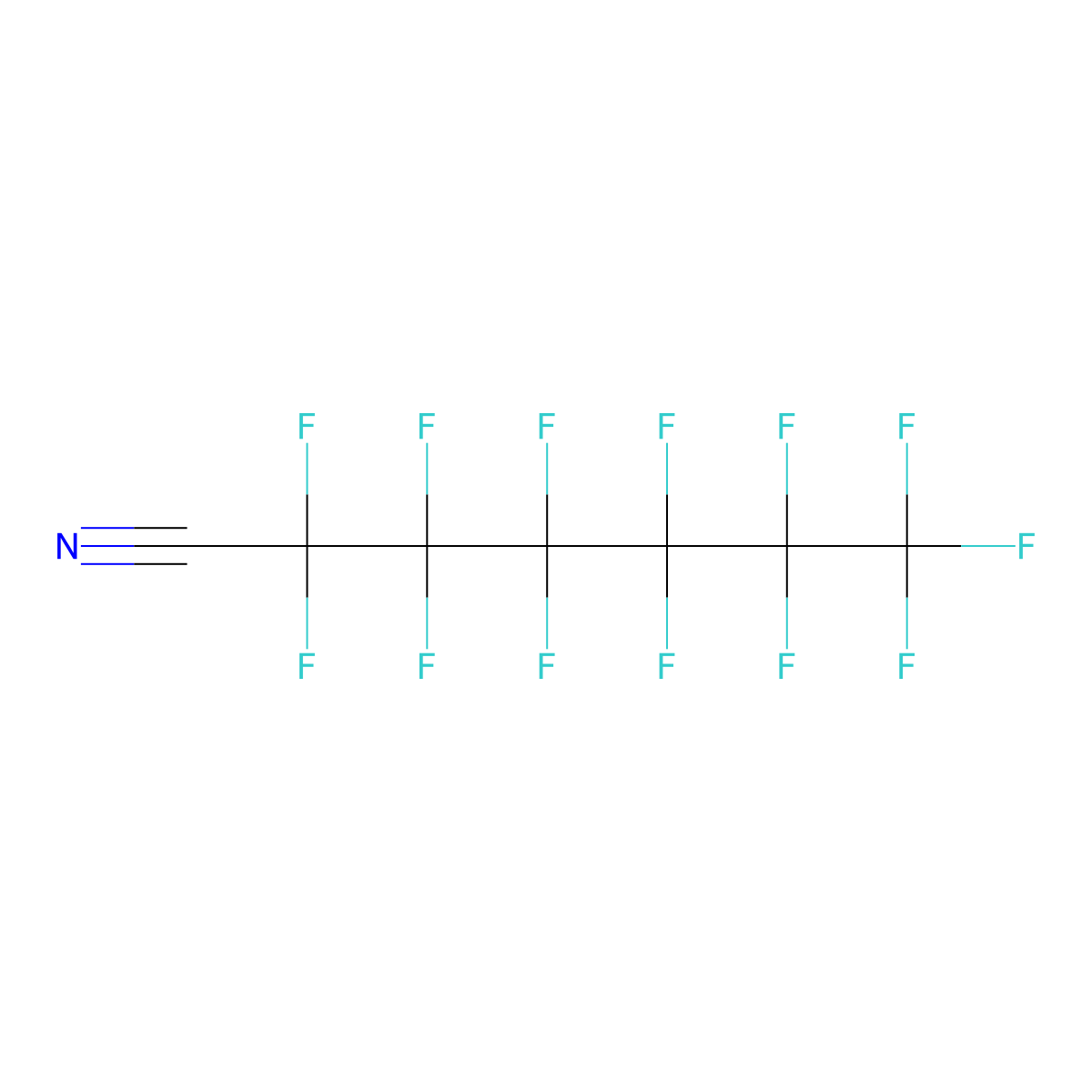 Perfluoroheptanenitrile molecular structure, CAS 62038-08-8