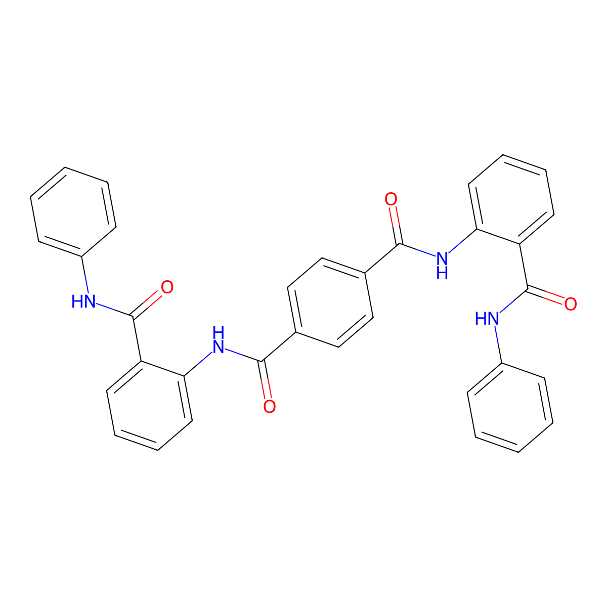 N,N'-bis[2-(anilinocarbonyl)phenyl]terephthalamide molecular structure, CAS 6204-24-6