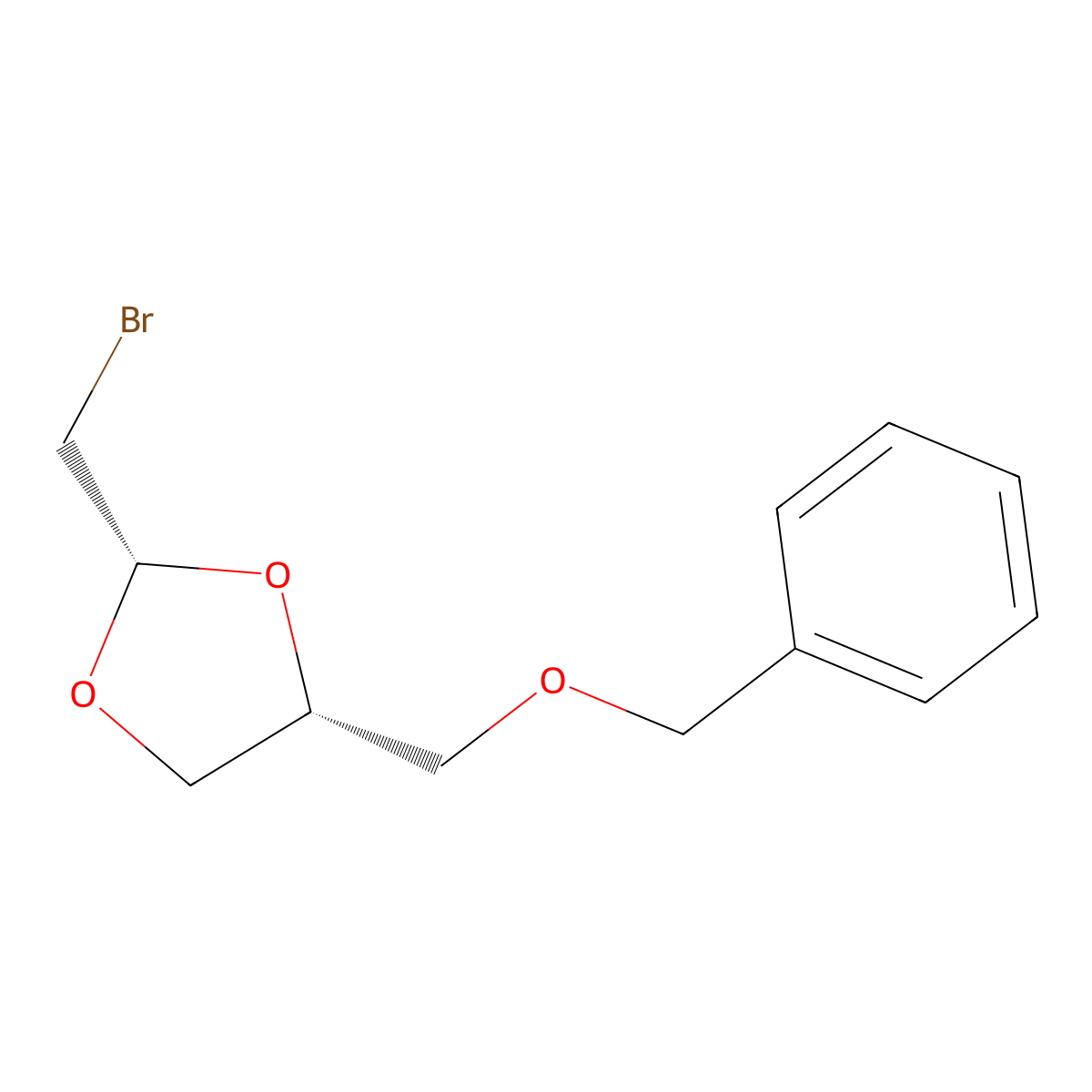 (2s,4r)-4-[(Benzyloxy)methyl]-2-(bromomethyl)-1,3-dioxolane molecular structure, CAS 6204-40-6