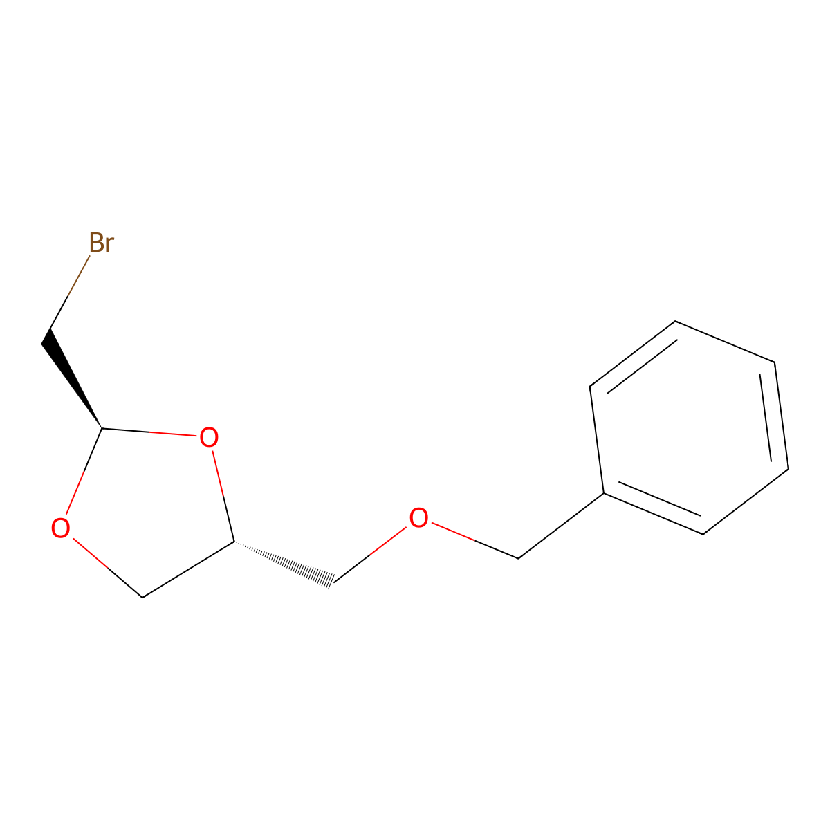 (2r,4r)-4-[(Benzyloxy)methyl]-2-(bromomethyl)-1,3-dioxolane molecular structure, CAS 6204-41-7