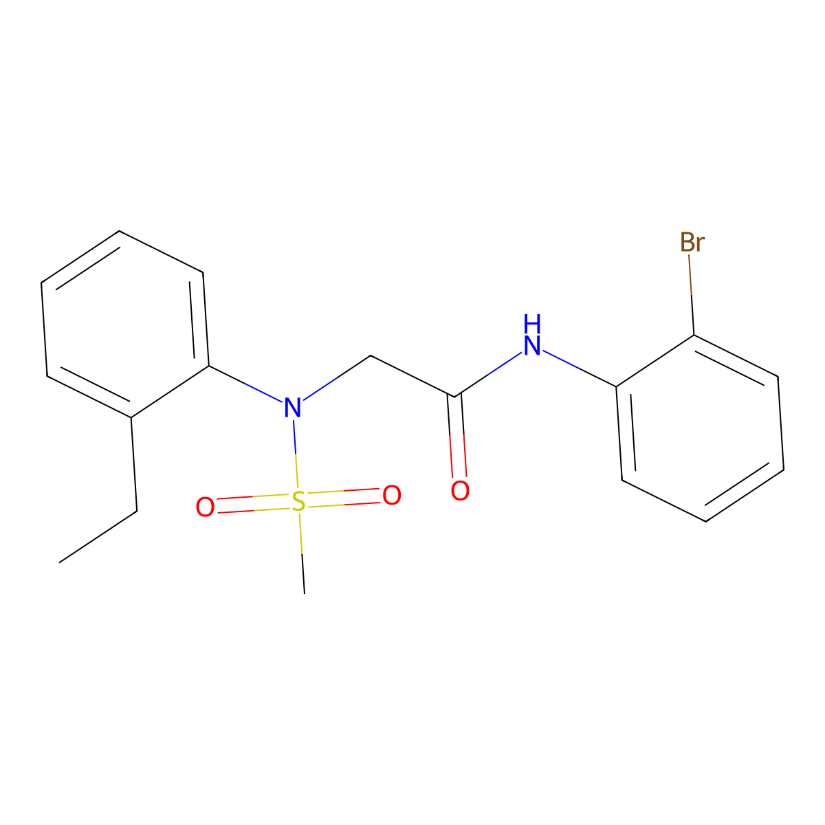 N-(2-Bromophenyl)-2-[(2-ethylphenyl)-methylsulfonyl-amino]acetamide molecular structure, CAS 6204-58-6