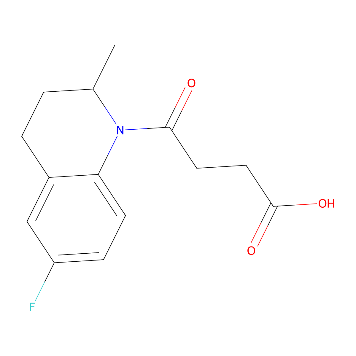 4-(6-fluoro-2-methyl-3,4-dihydroquinolin-1(2H)-yl)-4-oxobutanoic acid molecular structure, CAS 6204-88-2