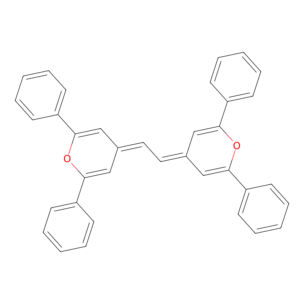 4H-Pyran, 4,4'-(1,2-ethanediylidene)bis[2,6-diphenyl- molecular structure, CAS 62041-62-7