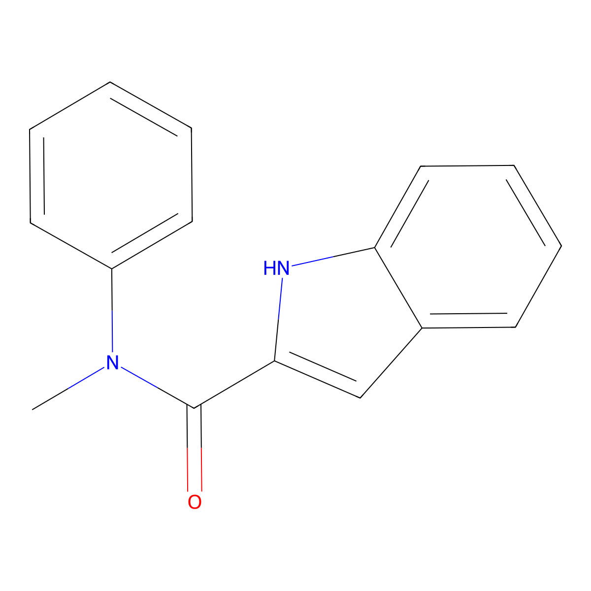 N-methyl-N-phenyl-1H-indole-2-carboxamide molecular structure, CAS 62048-32-2