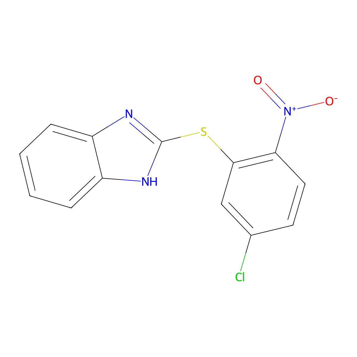 2-(5-chloro-2-nitrophenyl)sulfanyl-1H-benzimidazole molecular structure, CAS 62049-85-8
