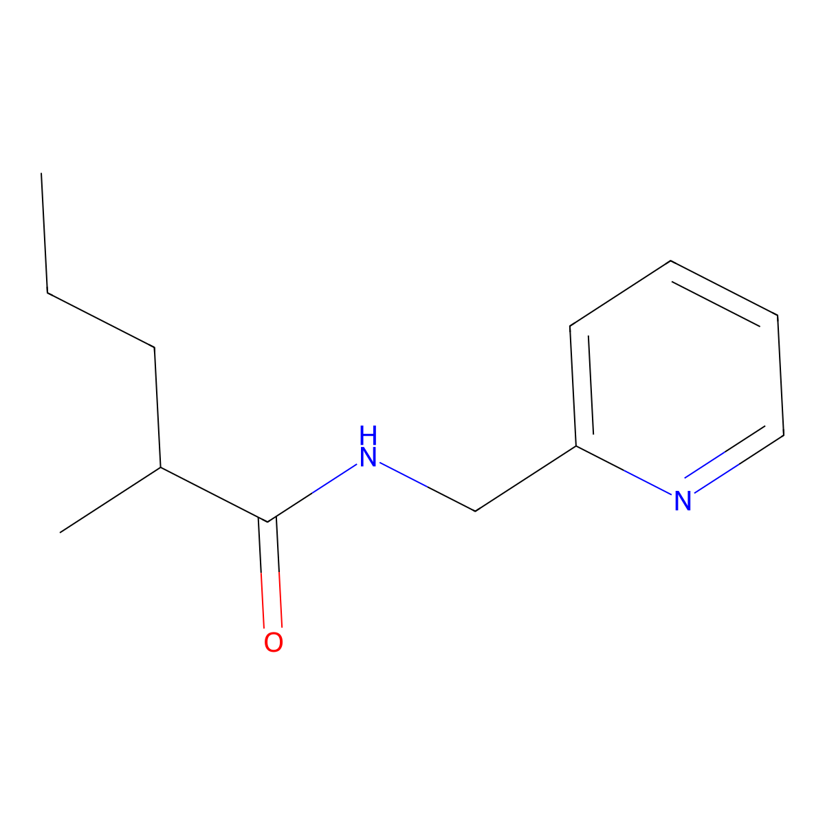 2-methyl-N-(pyridin-2-ylmethyl)pentanamide molecular structure, CAS 6205-04-5