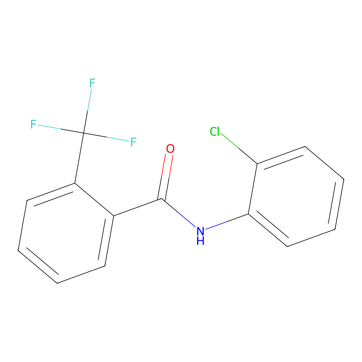 n-(2-Chlorophenyl)-2-(trifluoromethyl)benzamide molecular structure, CAS 6205-06-7
