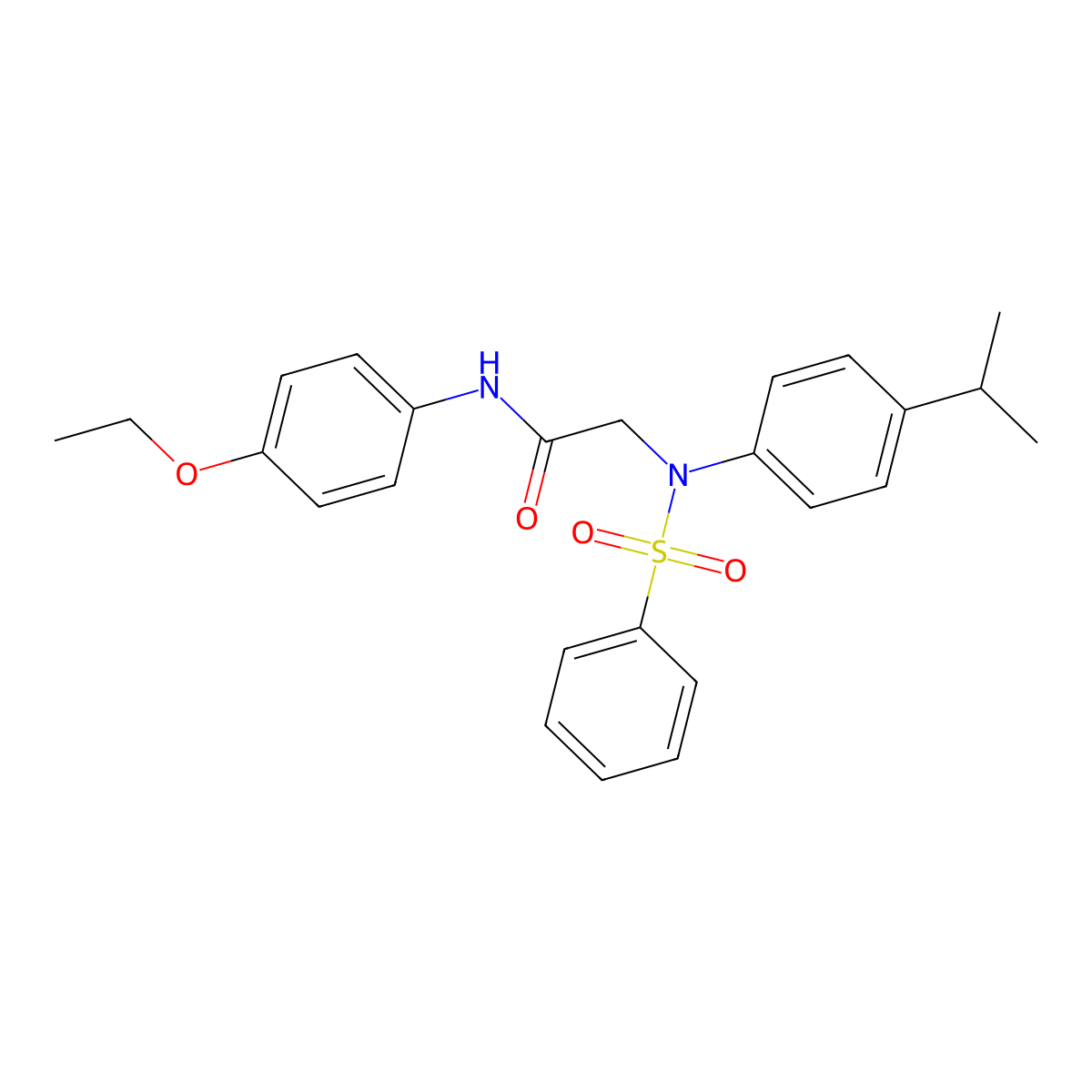 2-[N-(benzenesulfonyl)-4-propan-2-ylanilino]-N-(4-ethoxyphenyl)acetamide molecular structure, CAS 6205-66-9