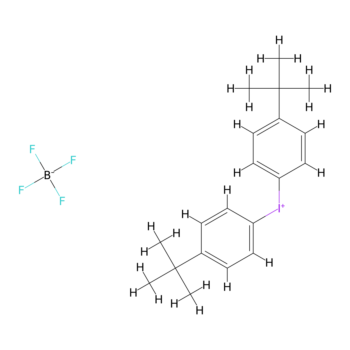 Bis(4-tert-butylphenyl)iodonium Tetrafluoroborate molecular structure, CAS 62051-09-6