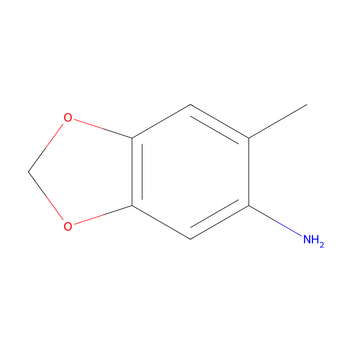 6-Methyl-1,3-dioxaindan-5-amine molecular structure, CAS 62052-49-7