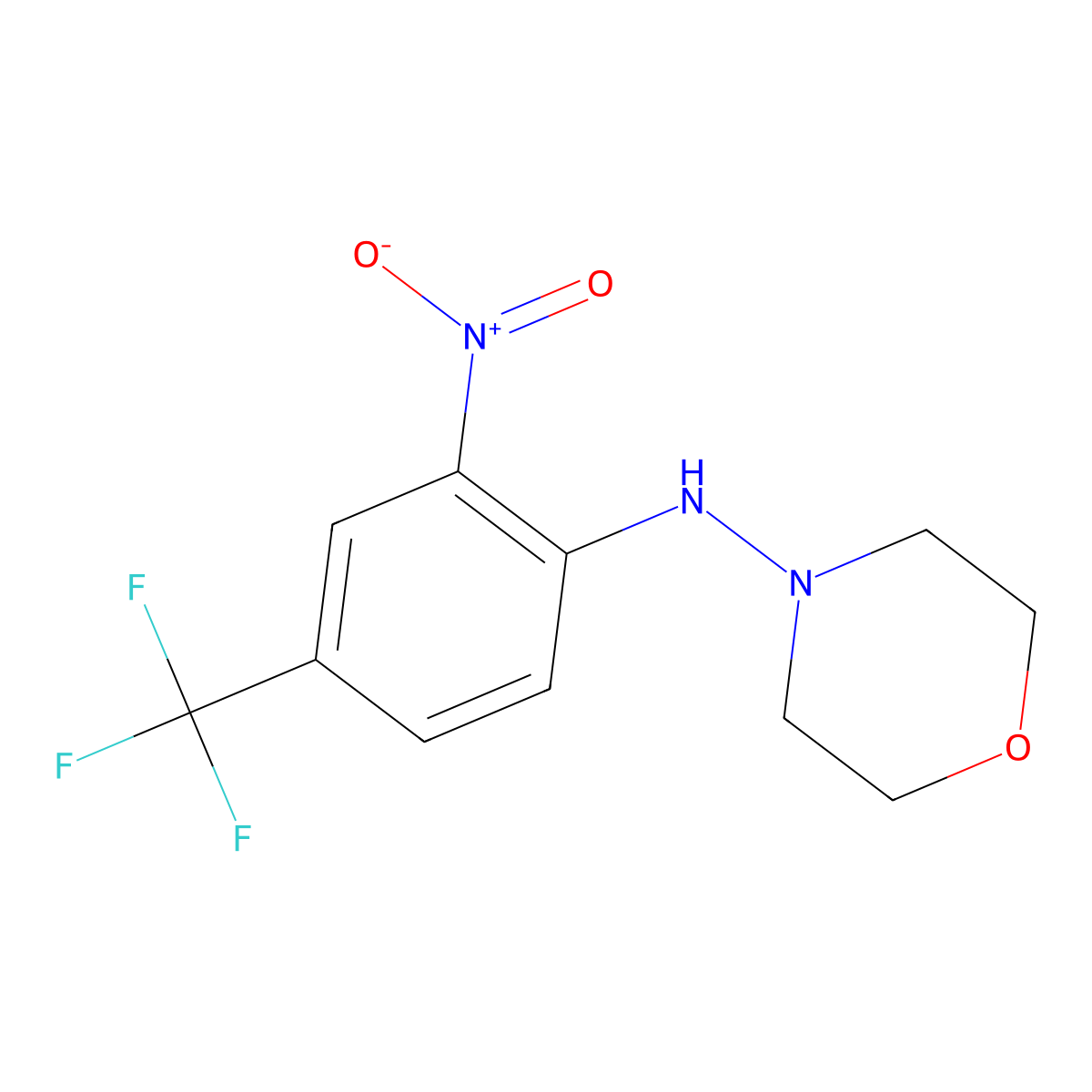 N-[2-Nitro-4-(Trifluoromethyl)phenyl]morpholin-4-Amine molecular structure, CAS 62054-67-5
