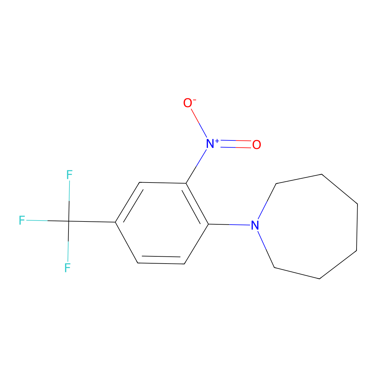 1-(2-Nitro-4-(trifluoromethyl)phenyl)azepane molecular structure, CAS 62054-71-1