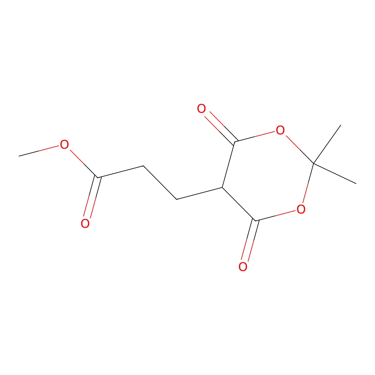1,3-Dioxane-5-propanoic acid, 2,2-dimethyl-4,6-dioxo-, methyl ester molecular structure, CAS 62054-77-7