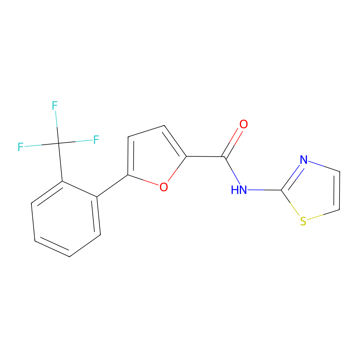 N-(1,3-thiazol-2-yl)-5-[2-(trifluoromethyl)phenyl]furan-2-carboxamide molecular structure, CAS 620541-29-9