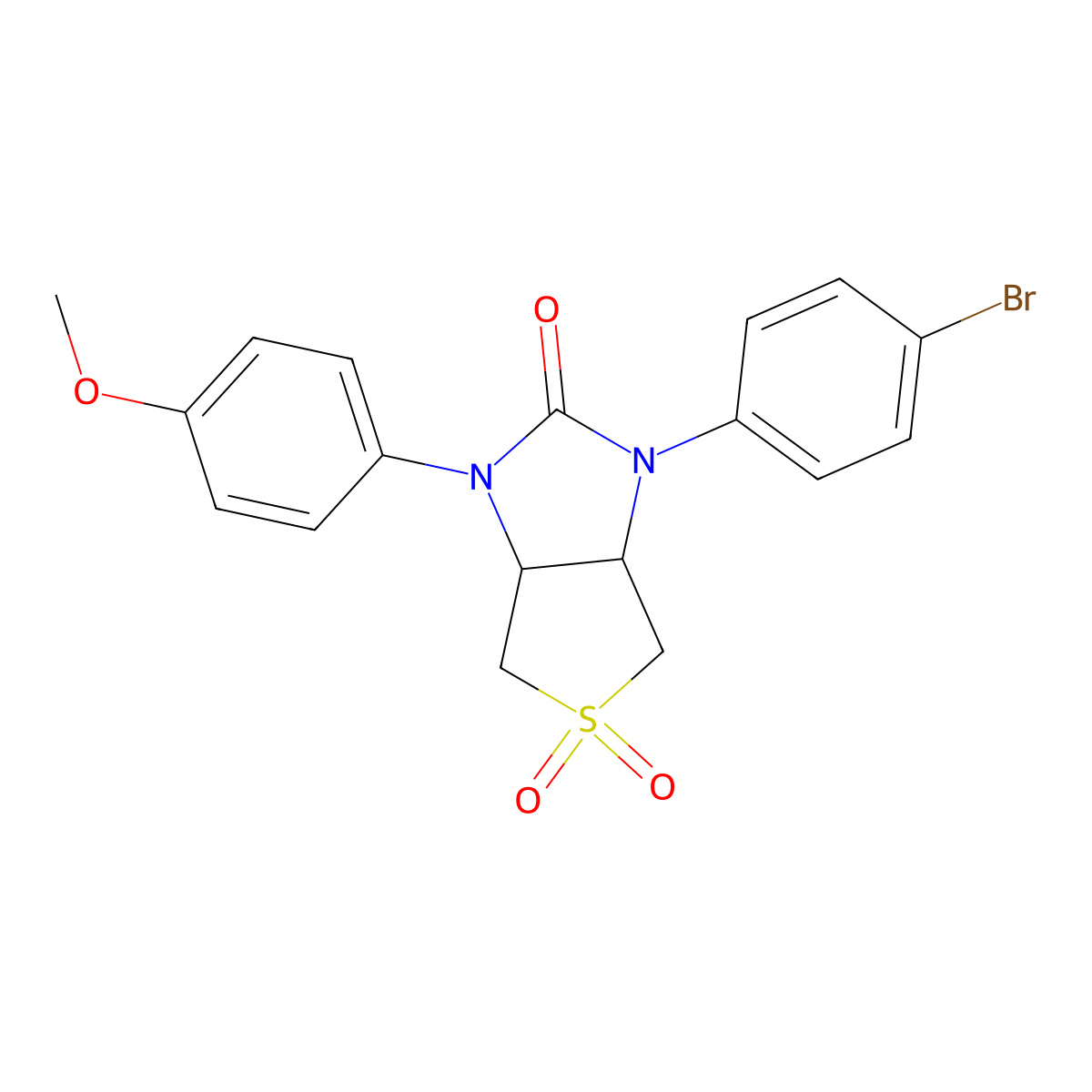 1-(4-bromophenyl)-3-(4-methoxyphenyl)tetrahydro-1H-thieno[3,4-d]imidazol-2(3H)-one 5,5-dioxide molecular structure, CAS 620543-55-7