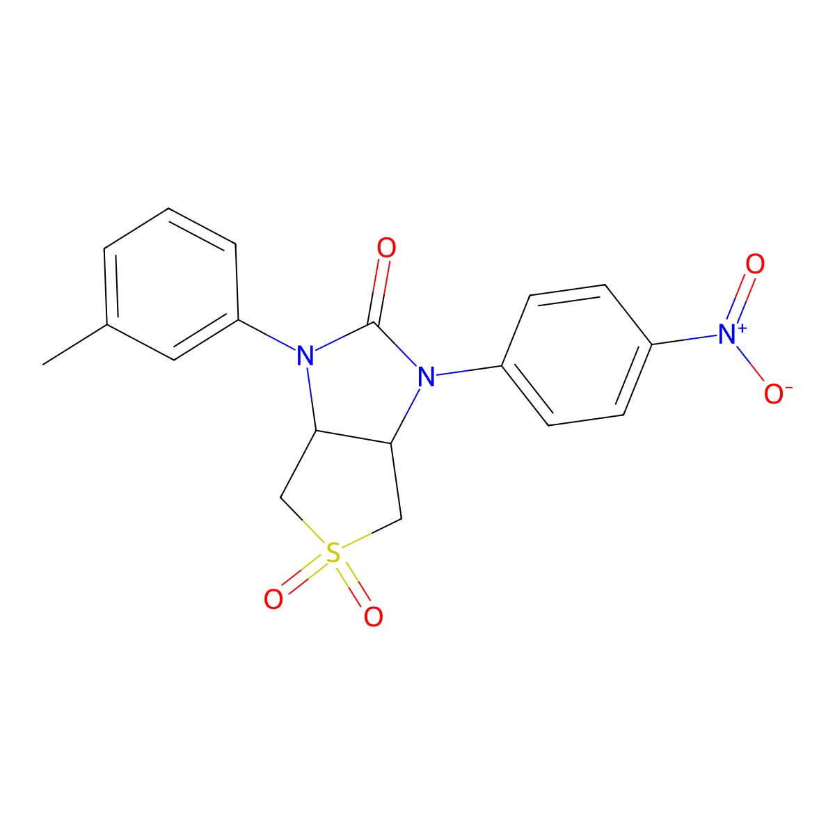 1-(4-nitrophenyl)-3-(m-tolyl)tetrahydro-1H-thieno[3,4-d]imidazol-2(3H)-one 5,5-dioxide molecular structure, CAS 620543-62-6