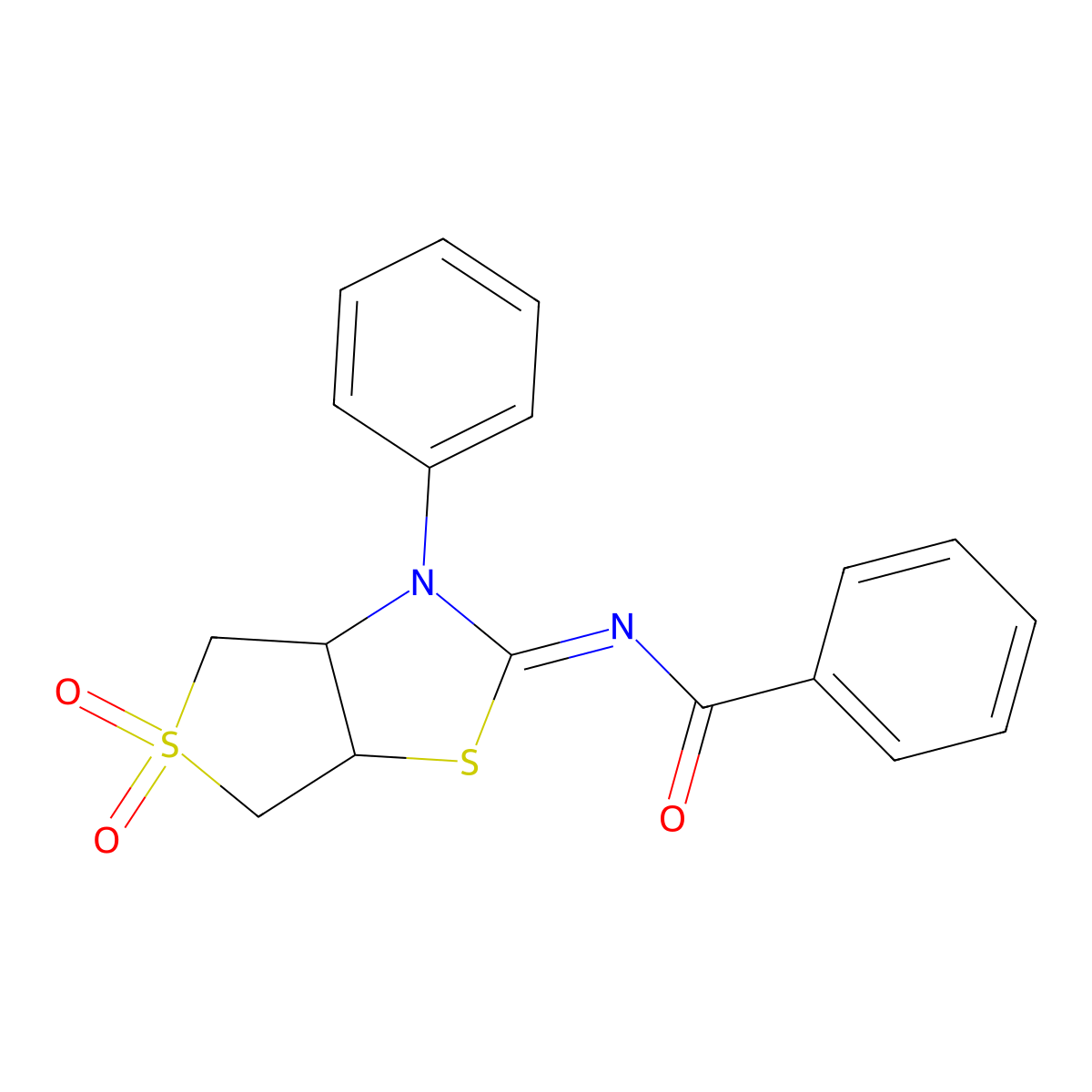 (Z)-N-(5,5-dioxido-3-phenyltetrahydrothieno[3,4-d]thiazol-2(3H)-ylidene)benzamide molecular structure, CAS 620543-68-2