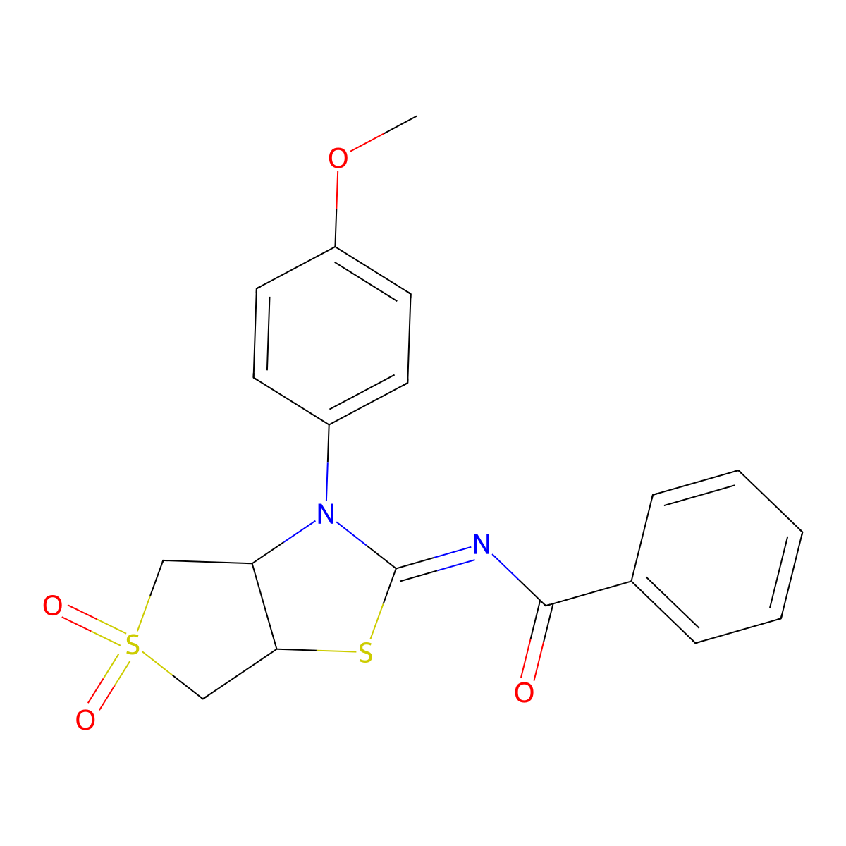 (Z)-N-(3-(4-methoxyphenyl)-5,5-dioxidotetrahydrothieno[3,4-d]thiazol-2(3H)-ylidene)benzamide molecular structure, CAS 620543-71-7