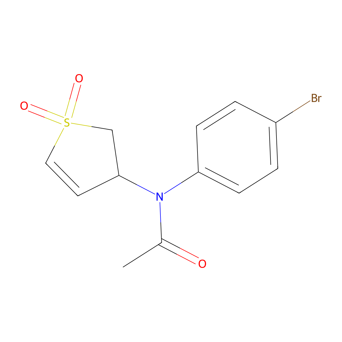 N-(4-bromophenyl)-N-(1,1-dioxido-2,3-dihydrothiophen-3-yl)acetamide molecular structure, CAS 620543-78-4