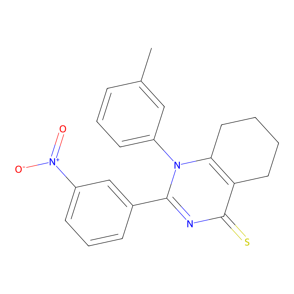 1-(3-Methylphenyl)-2-(3-nitrophenyl)-5,6,7,8-tetrahydroquinazoline-4-thione molecular structure, CAS 620543-79-5