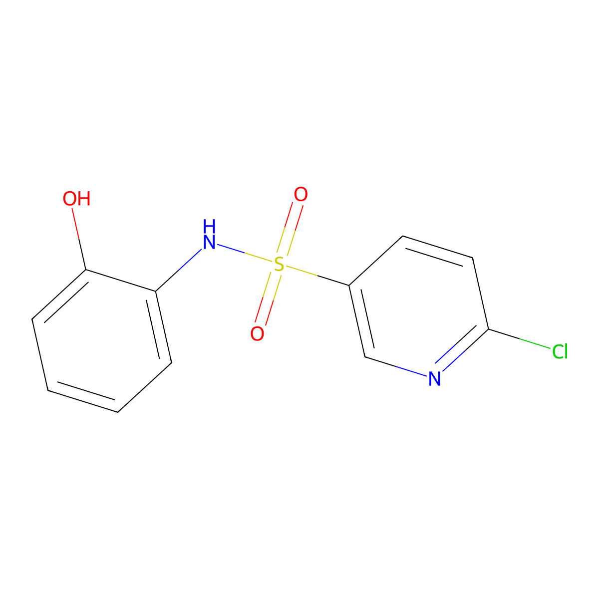 6-chloro-N-(2-hydroxyphenyl)pyridine-3-sulfonamide molecular structure, CAS 620544-53-8