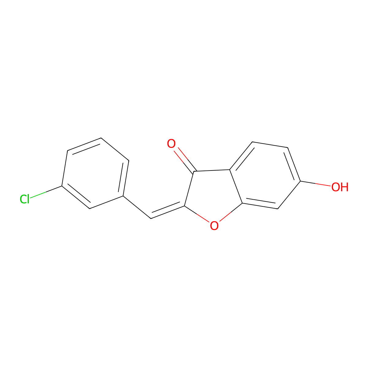 2-(3-Chlorobenzylidene)-6-hydroxybenzofuran-3(2h)-one molecular structure, CAS 620545-89-3