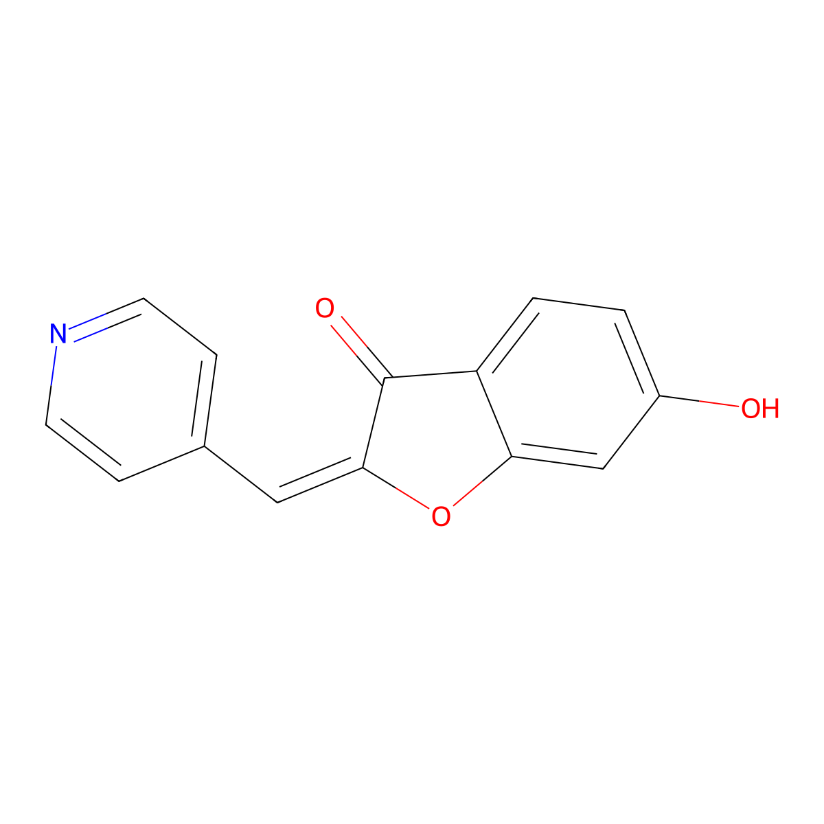 6-Hydroxy-2-(4-pyridinylmethylene)-3(2H)-benzofuranone molecular structure, CAS 620545-93-9