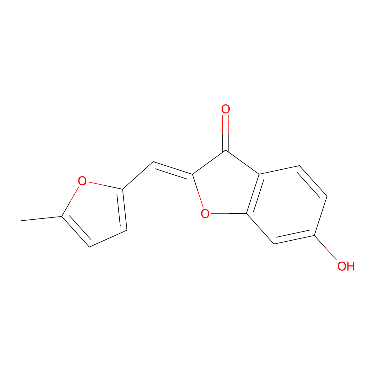 (2Z)-6-hydroxy-2-[(5-methyl-2-furyl)methylene]-1-benzofuran-3(2H)-one molecular structure, CAS 620546-00-1