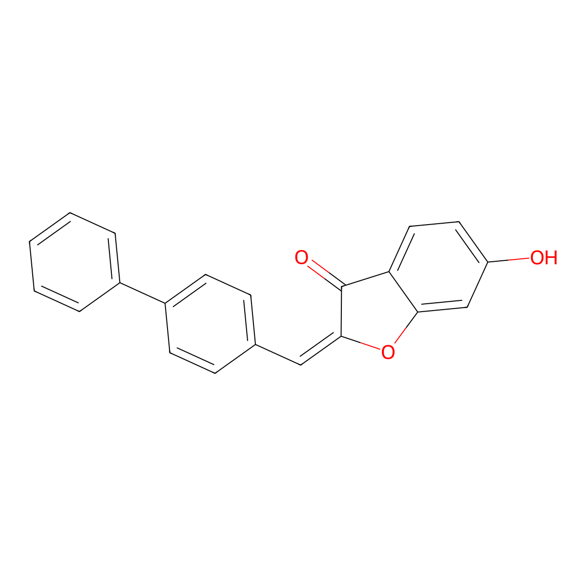 2-([1,1'-Biphenyl]-4-ylmethylene)-6-hydroxybenzofuran-3(2h)-one molecular structure, CAS 620546-01-2
