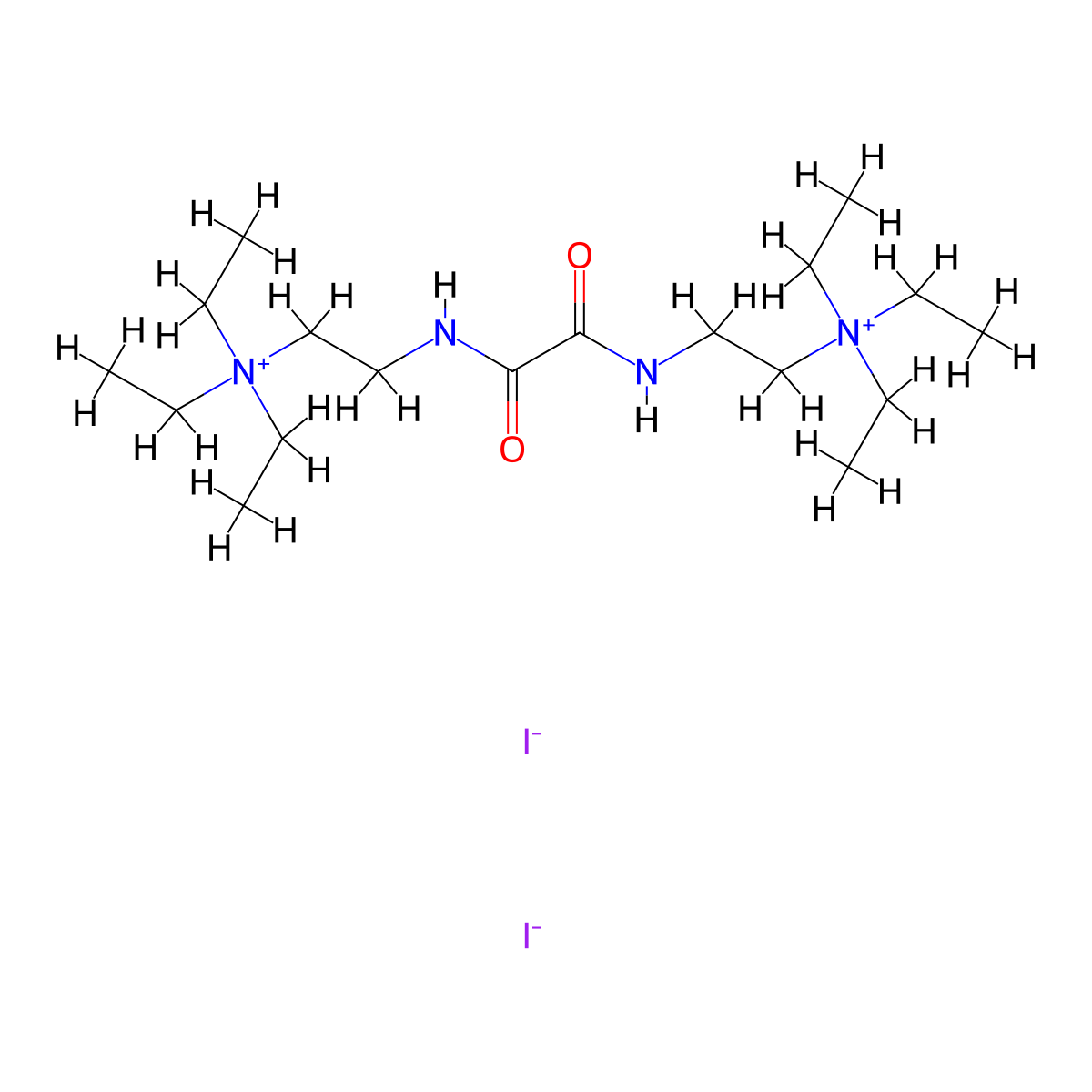 Ammonium, oxalylbis(iminoethylene)bis(triethyl-, diiodide molecular structure, CAS 62055-12-3