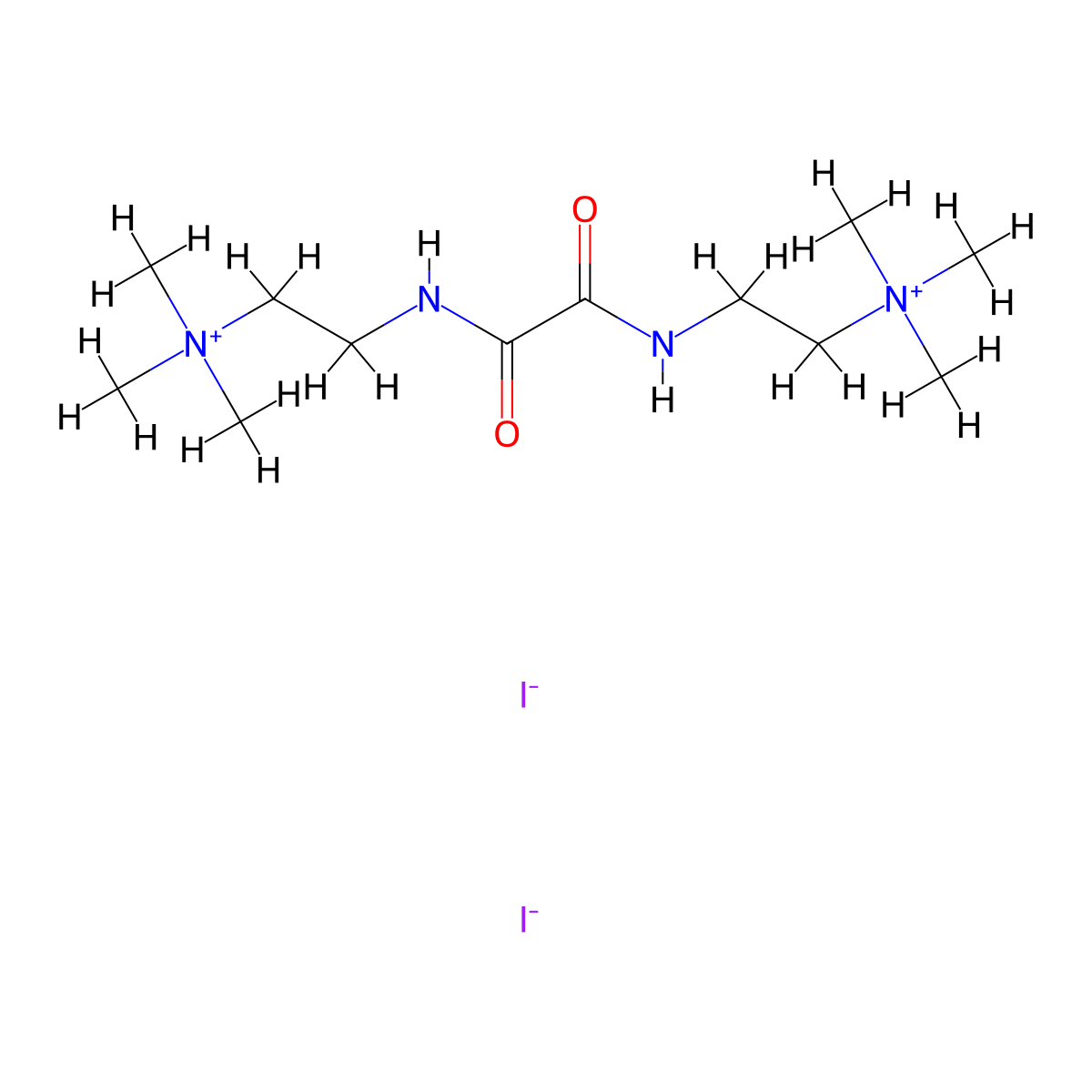 Ammonium, oxalylbis(iminoethylene)bis(trimethyl-, diiodide molecular structure, CAS 62055-13-4