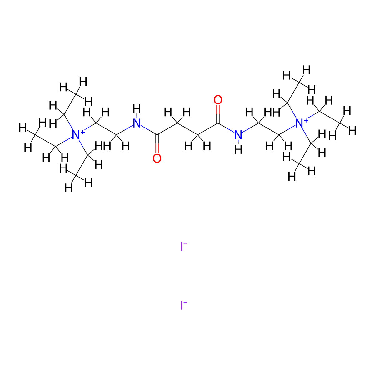 Ammonium, succinylbis(iminoethylene)bis(triethyl-, diiodide molecular structure, CAS 62055-18-9