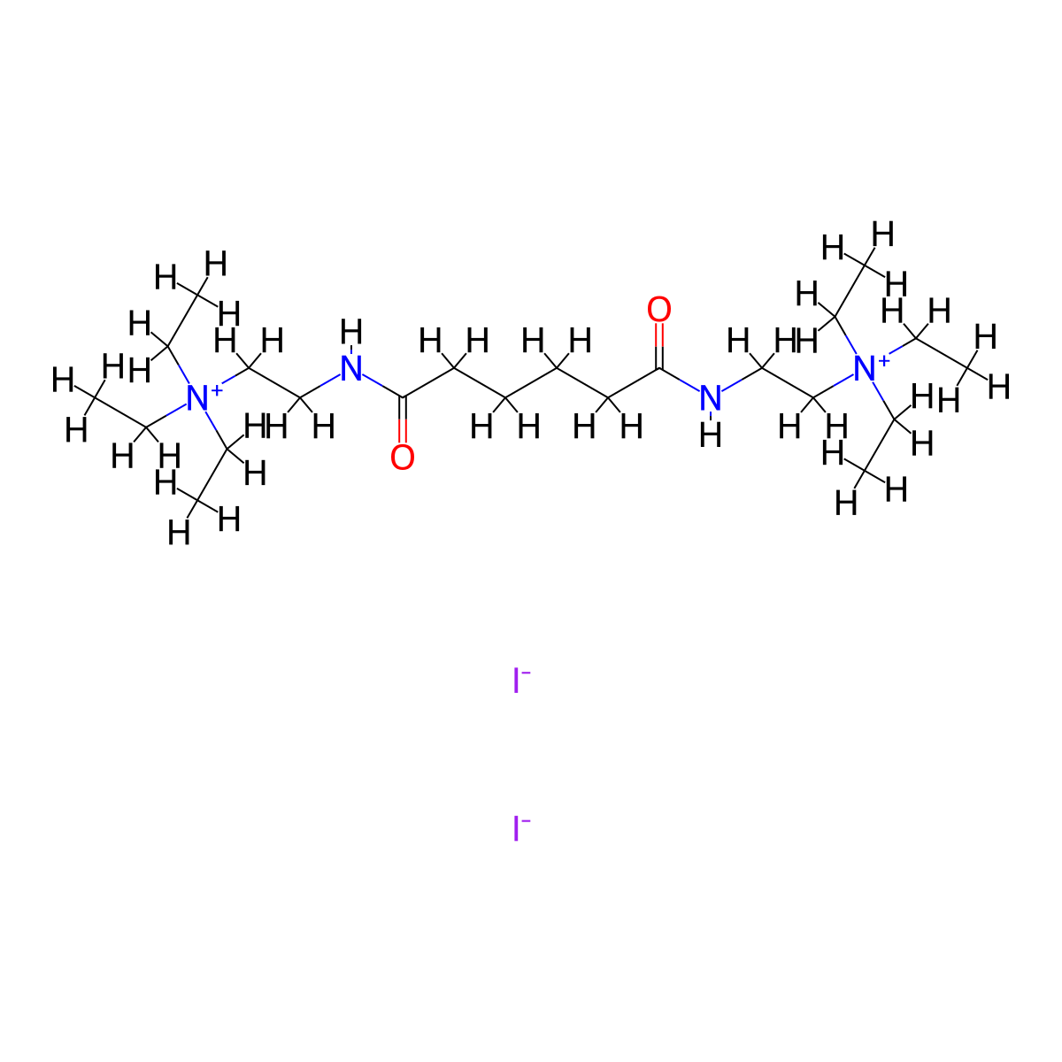 Ammonium, adipoylbis(iminoethylene)bis(triethyl-, diiodide molecular structure, CAS 62055-20-3