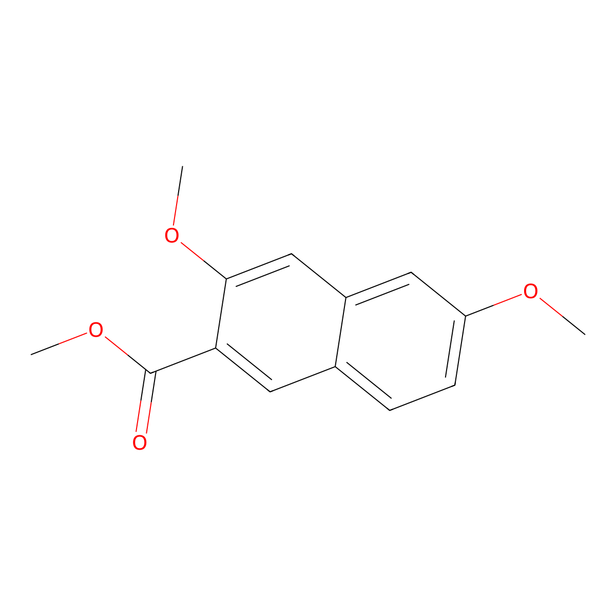 Methyl 3,6-dimethoxynaphthalene-2-carboxylate molecular structure, CAS 62055-54-3