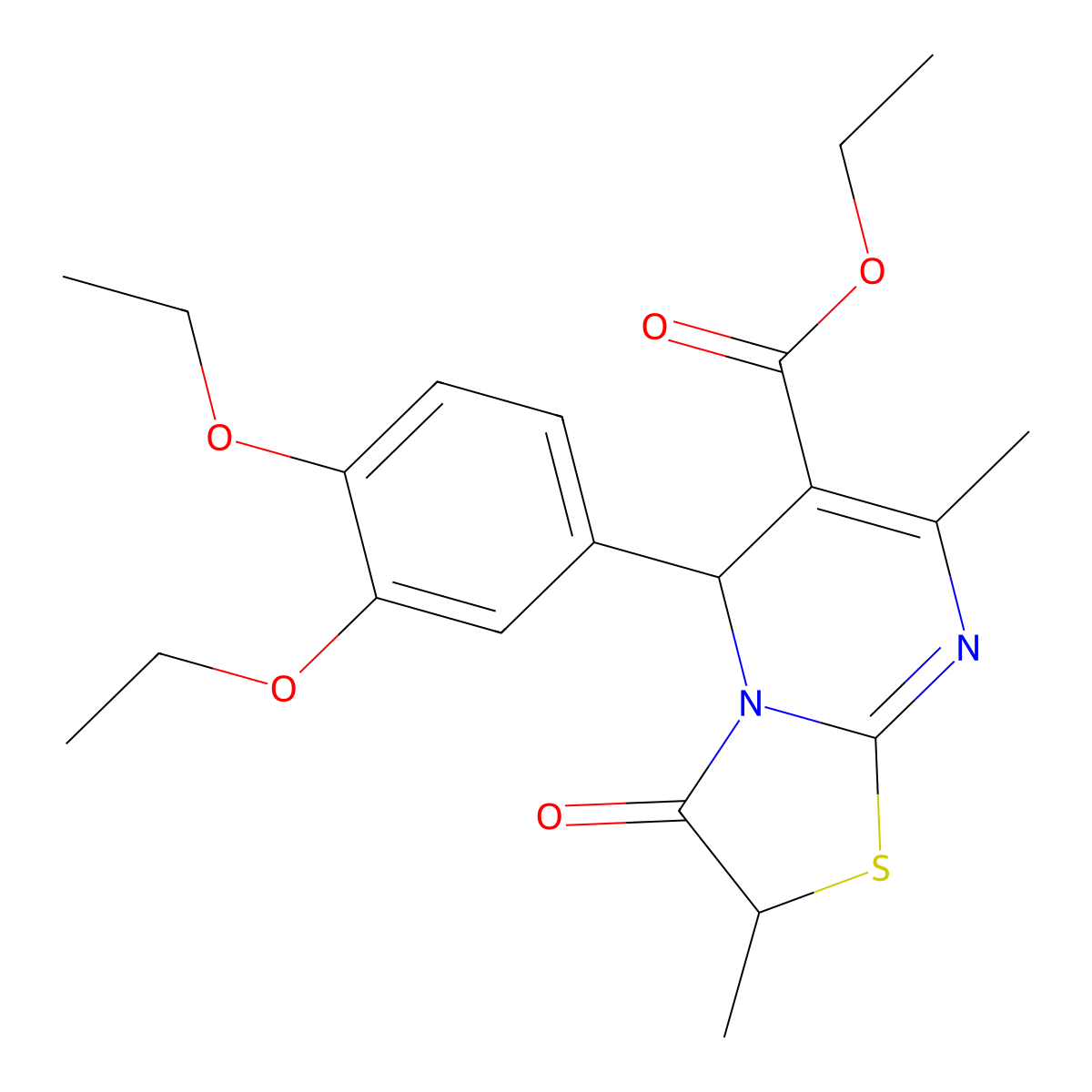 ethyl 5-(3,4-diethoxyphenyl)-2,7-dimethyl-3-oxo-2,3-dihydro-5H-[1,3]thiazolo[3,2-a]pyrimidine-6-carboxylate molecular structure, CAS 620551-39-5