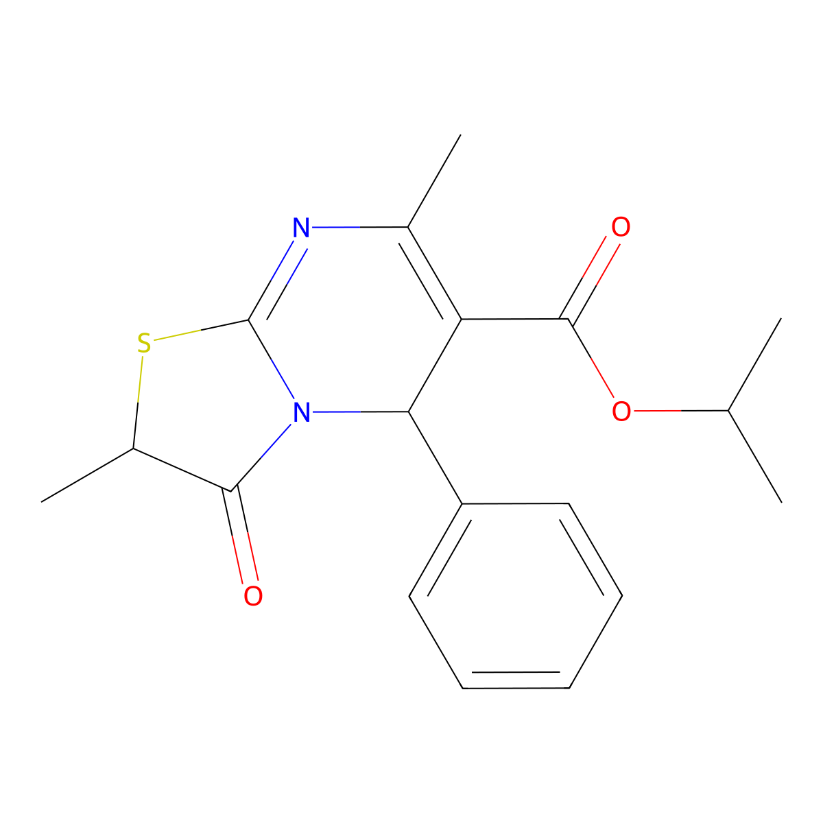 isopropyl 2,7-dimethyl-3-oxo-5-phenyl-2,3-dihydro-5H-[1,3]thiazolo[3,2-a]pyrimidine-6-carboxylate molecular structure, CAS 620551-52-2