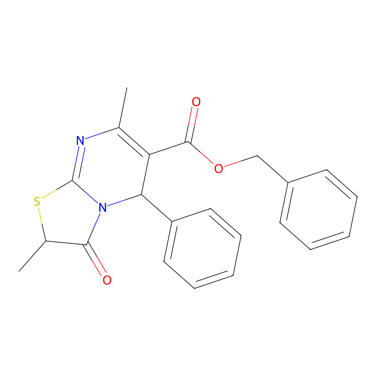 benzyl 2,7-dimethyl-3-oxo-5-phenyl-2,3-dihydro-5H-[1,3]thiazolo[3,2-a]pyrimidine-6-carboxylate molecular structure, CAS 620552-51-4