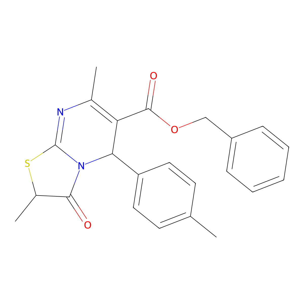 benzyl 2,7-dimethyl-5-(4-methylphenyl)-3-oxo-2,3-dihydro-5H-[1,3]thiazolo[3,2-a]pyrimidine-6-carboxylate molecular structure, CAS 620552-52-5