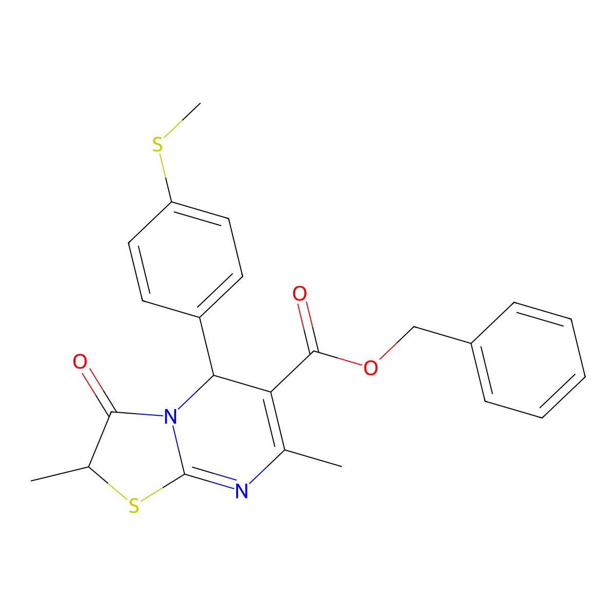 benzyl 2,7-dimethyl-5-[4-(methylsulfanyl)phenyl]-3-oxo-2H,3H,5H-[1,3]thiazolo[3,2-a]pyrimidine-6-carboxylate molecular structure, CAS 620552-66-1