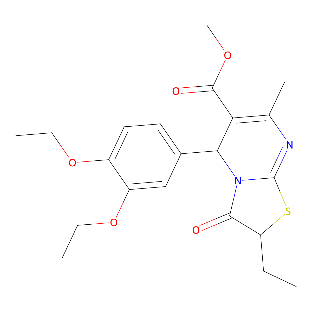 methyl 5-(3,4-diethoxyphenyl)-2-ethyl-7-methyl-3-oxo-2,3-dihydro-5H-[1,3]thiazolo[3,2-a]pyrimidine-6-carboxylate molecular structure, CAS 620552-78-5