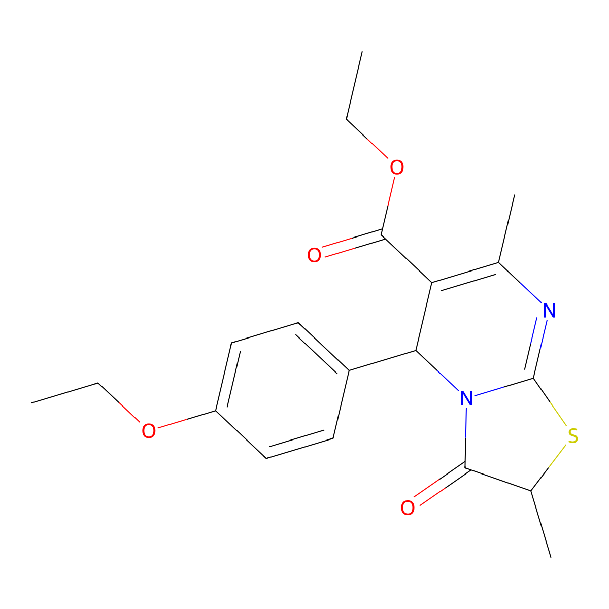 ethyl 5-(4-ethoxyphenyl)-2,7-dimethyl-3-oxo-2,3-dihydro-5H-[1,3]thiazolo[3,2-a]pyrimidine-6-carboxylate molecular structure, CAS 620554-09-8