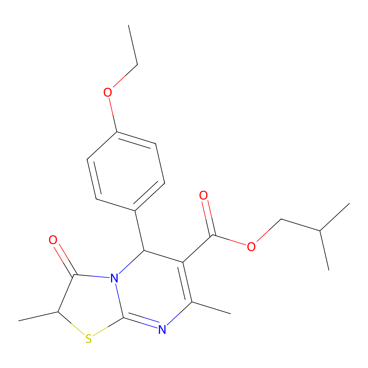 isobutyl 5-(4-ethoxyphenyl)-2,7-dimethyl-3-oxo-2,3-dihydro-5H-[1,3]thiazolo[3,2-a]pyrimidine-6-carboxylate molecular structure, CAS 620554-51-0