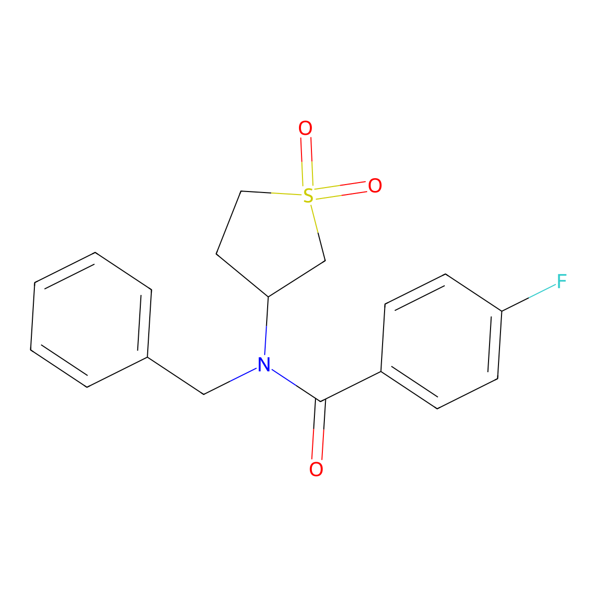 N-benzyl-N-(1,1-dioxidotetrahydrothiophen-3-yl)-4-fluorobenzamide molecular structure, CAS 620554-62-3