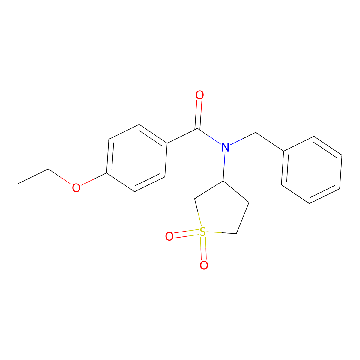 N-benzyl-N-(1,1-dioxidotetrahydrothiophen-3-yl)-4-ethoxybenzamide molecular structure, CAS 620554-69-0
