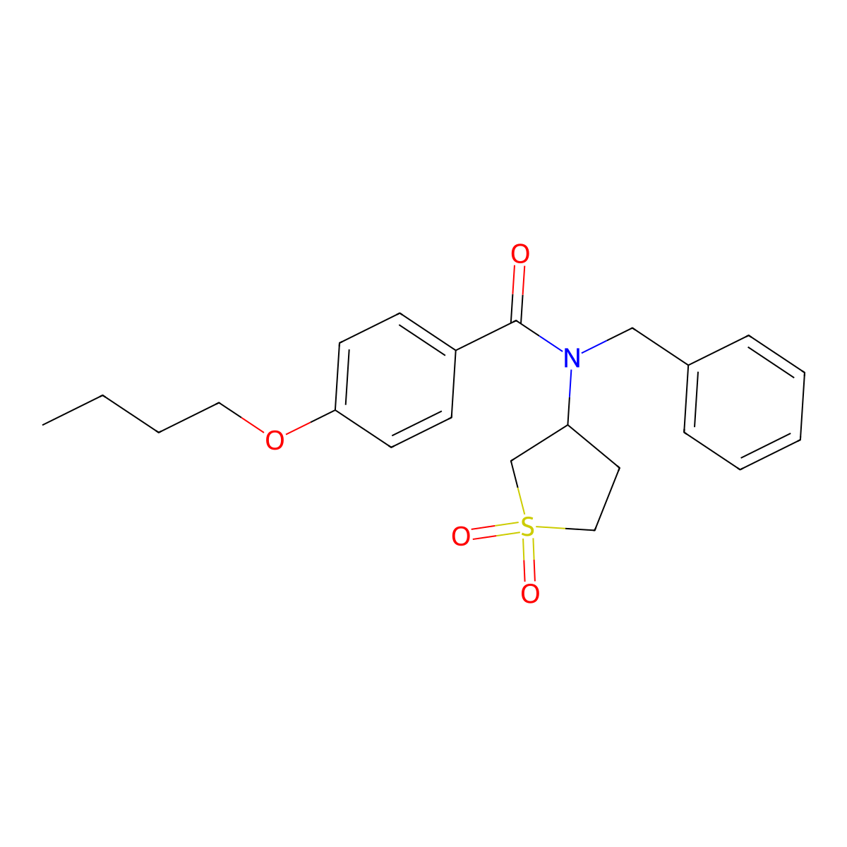 N-benzyl-4-butoxy-N-(1,1-dioxidotetrahydrothiophen-3-yl)benzamide molecular structure, CAS 620554-77-0