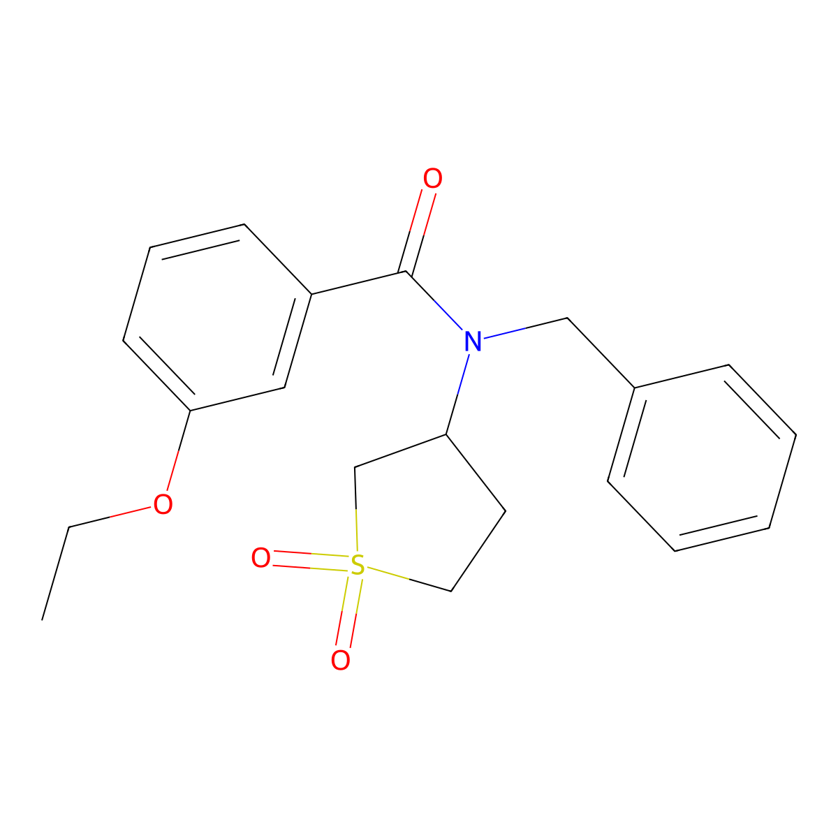 N-benzyl-N-(1,1-dioxidotetrahydrothiophen-3-yl)-3-ethoxybenzamide molecular structure, CAS 620555-18-2