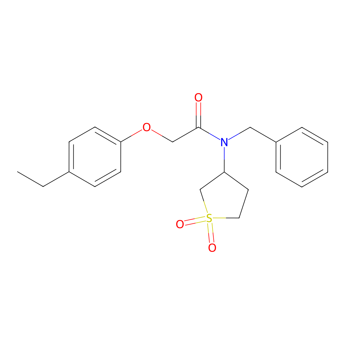 N-benzyl-N-(1,1-dioxidotetrahydrothiophen-3-yl)-2-(4-ethylphenoxy)acetamide molecular structure, CAS 620555-31-9