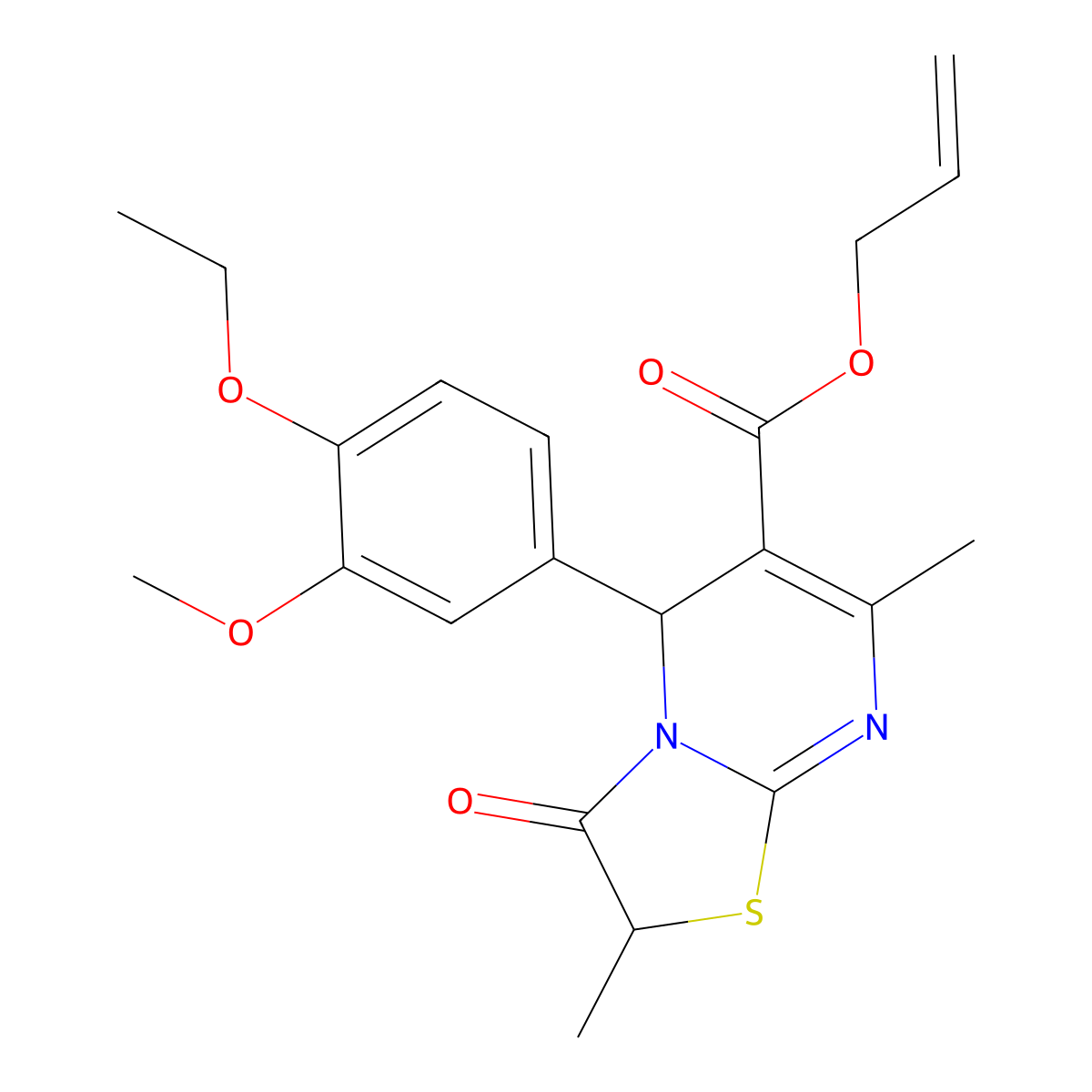 allyl 5-(4-ethoxy-3-methoxyphenyl)-2,7-dimethyl-3-oxo-2,3-dihydro-5H-[1,3]thiazolo[3,2-a]pyrimidine-6-carboxylate molecular structure, CAS 620555-59-1