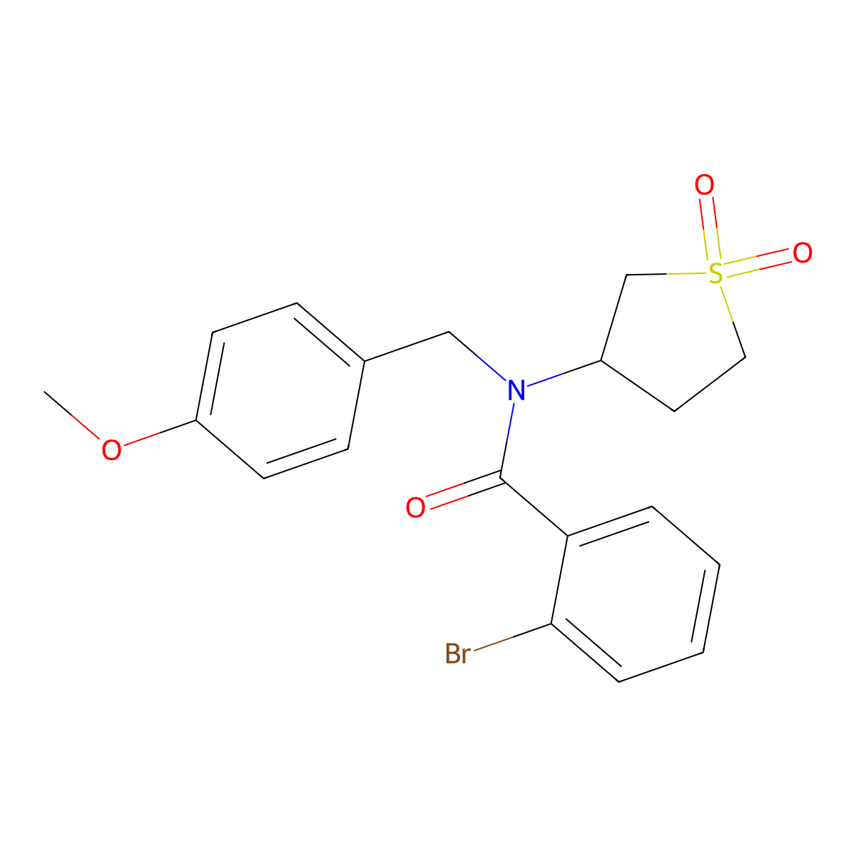 2-bromo-N-(1,1-dioxidotetrahydrothiophen-3-yl)-N-(4-methoxybenzyl)benzamide molecular structure, CAS 620555-62-6